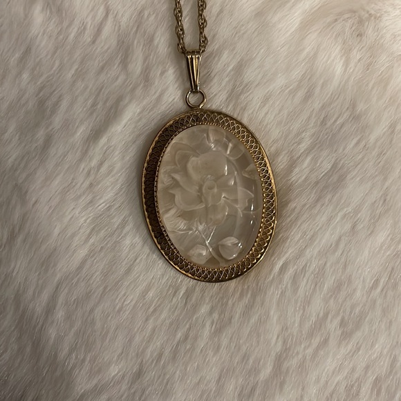 🔥 20” Real Gold Chain + Resin Rose Pendant - Picture 4 of 5